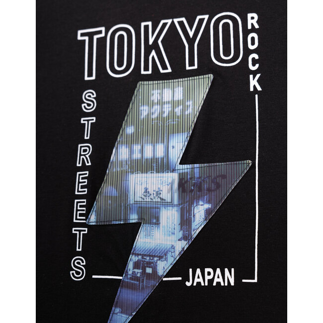 IKKS Black T-shirt with lenticular lightning motif for boys