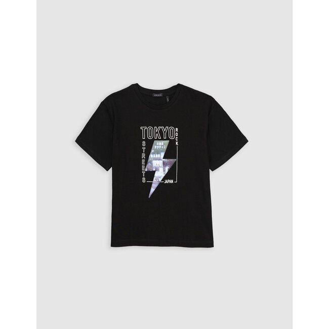 IKKS Black T-shirt with lenticular lightning motif for boys