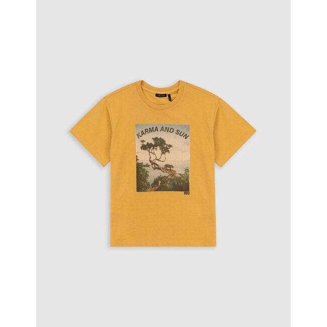 IKKS Yellow T-shirt organic cotton tiger on tree boy