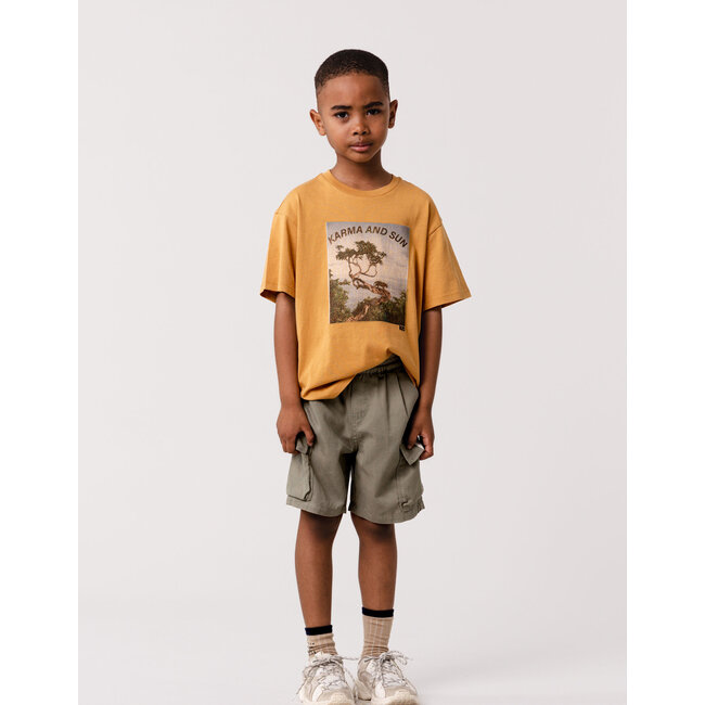 IKKS Yellow T-shirt organic cotton tiger on tree boy