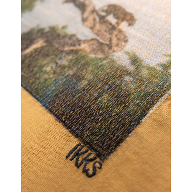 IKKS Yellow T-shirt organic cotton tiger on tree boy