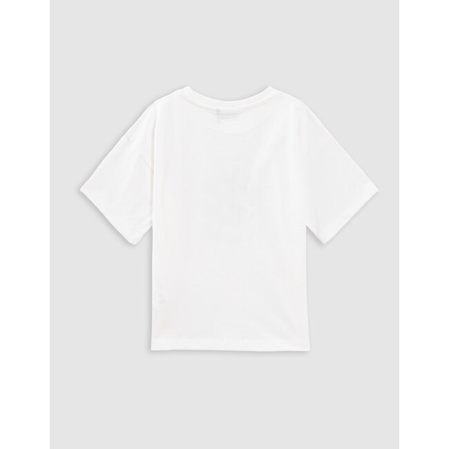 IKKS White t-shirt organic cotton faceted ball for girl