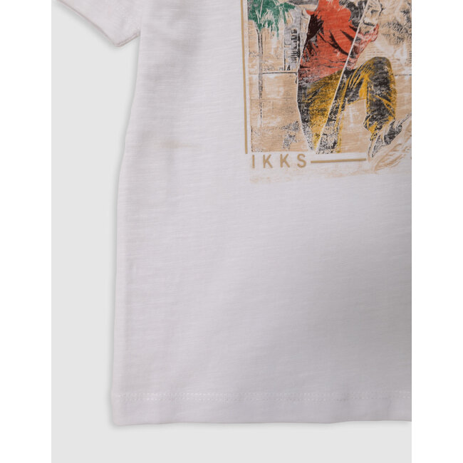 IKKS Men's white organic cotton tiger head t-shirt for boy