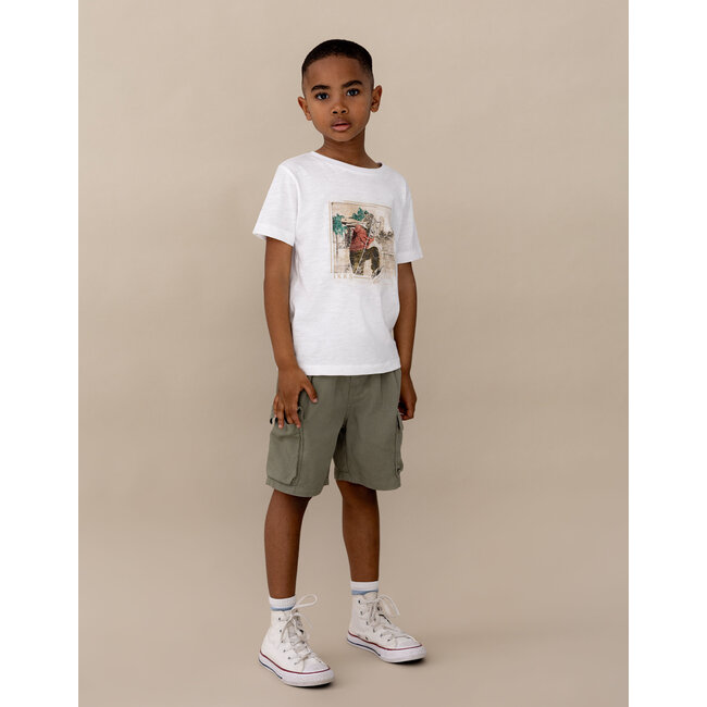 IKKS Men's white organic cotton tiger head t-shirt for boy