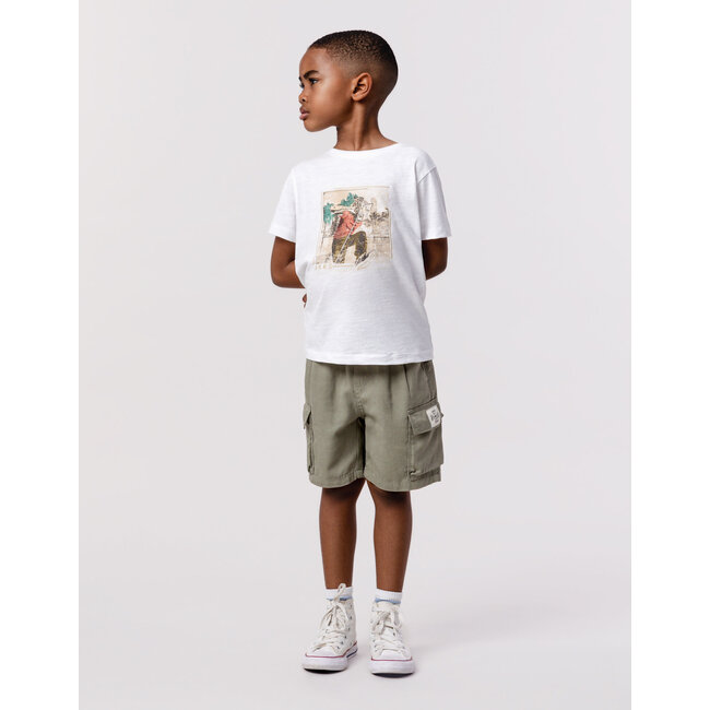 IKKS Men's white organic cotton tiger head t-shirt for boy