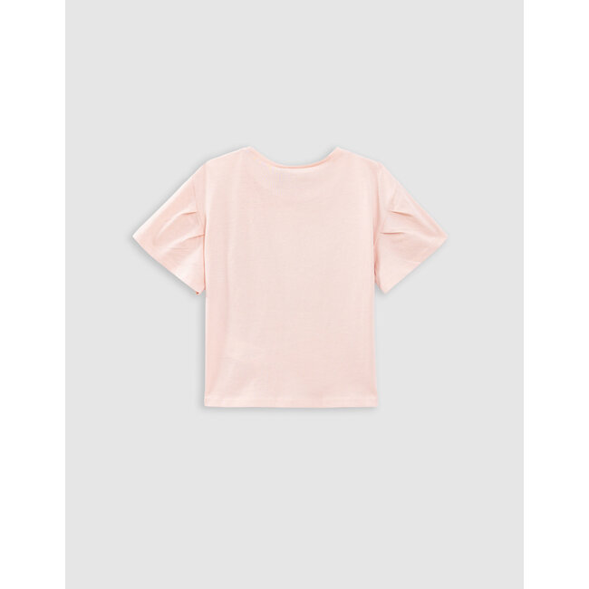 IKKS Pink t-shirt organic cotton heart relief girl