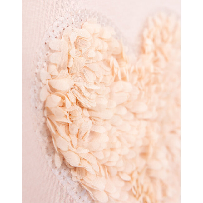 IKKS Pink t-shirt organic cotton heart relief girl