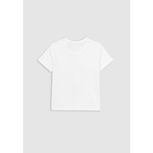 IKKS White t-shirt organic cotton toucan-flowers girl