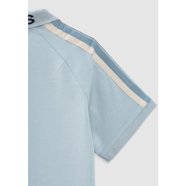 IKKS Polo shirt water green organic cotton striped for boy