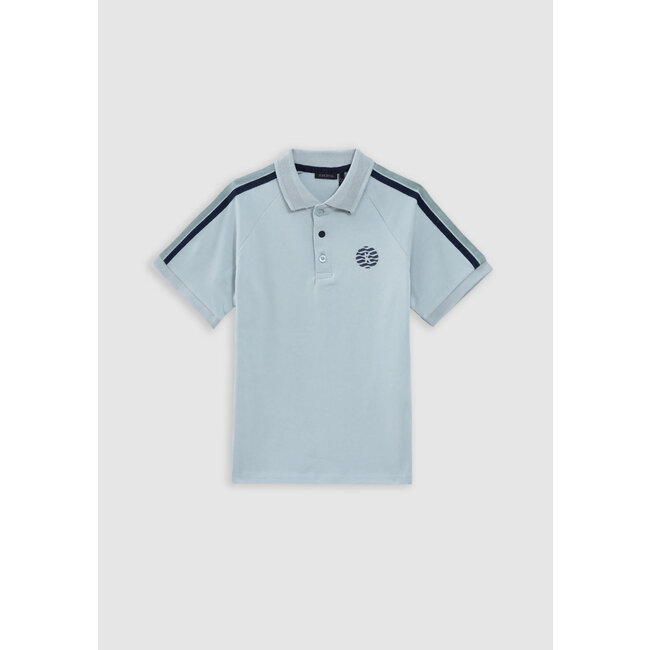 IKKS Polo shirt water green organic cotton striped for boy
