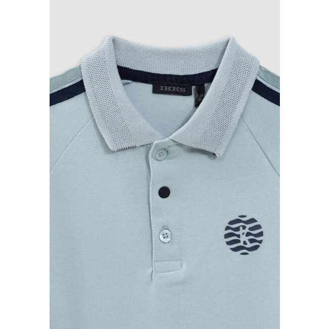 IKKS Polo shirt water green organic cotton striped for boy