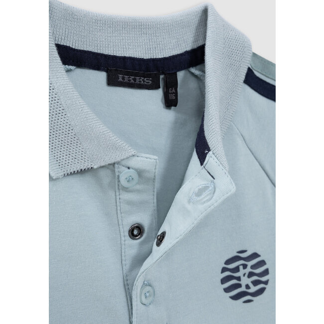 IKKS Polo shirt water green organic cotton striped for boy