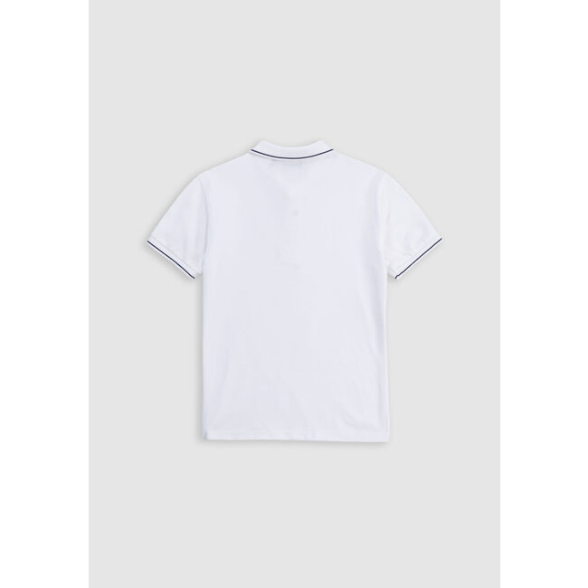 IKKS White polo shirt with K-lightning embroidery for boys
