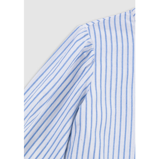 IKKS Blue stripes blouse with lace collar and basque for girl