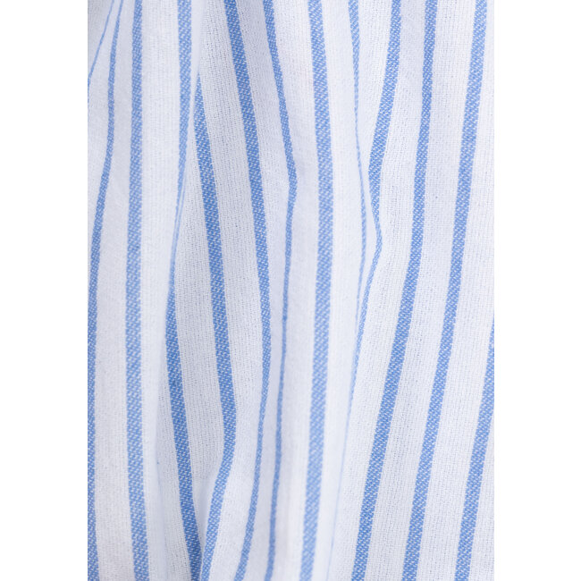 IKKS Blue stripes blouse with lace collar and basque for girl