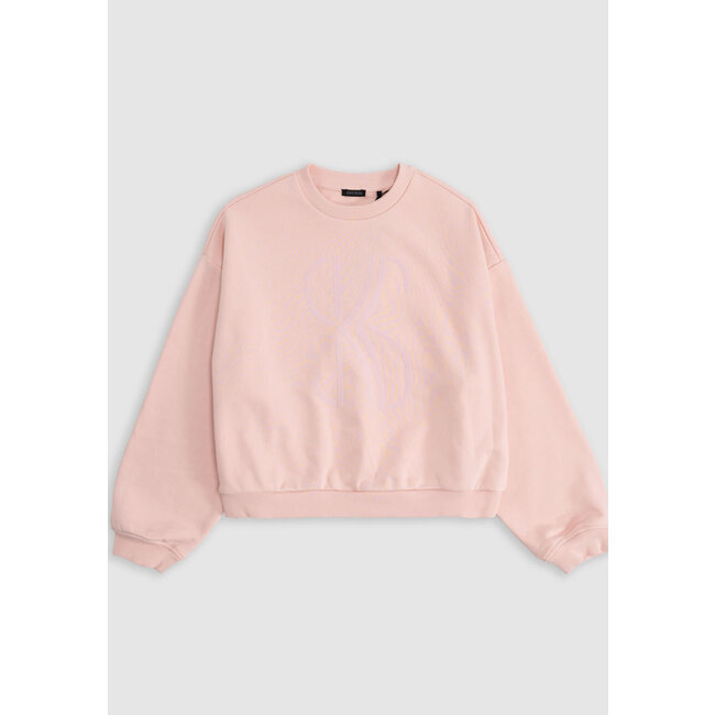 IKKS Pink monogrammed velour sweater for girls