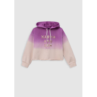 IKKS Purple deep dye hoodie with message for girl