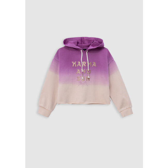 IKKS Purple deep dye hoodie with message for girl