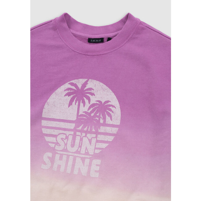 IKKS Girl's purple sleeveless deep dye sweatshirt with message