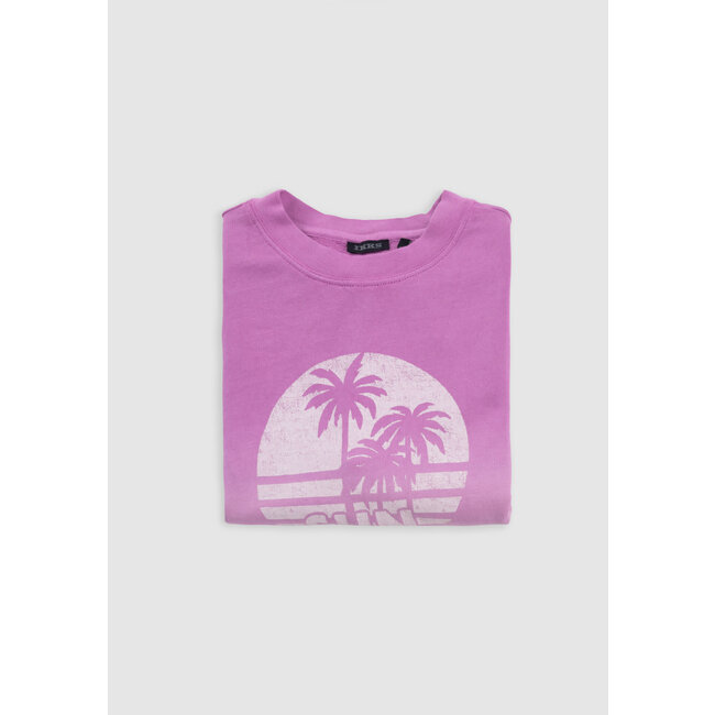 IKKS Girl's purple sleeveless deep dye sweatshirt with message