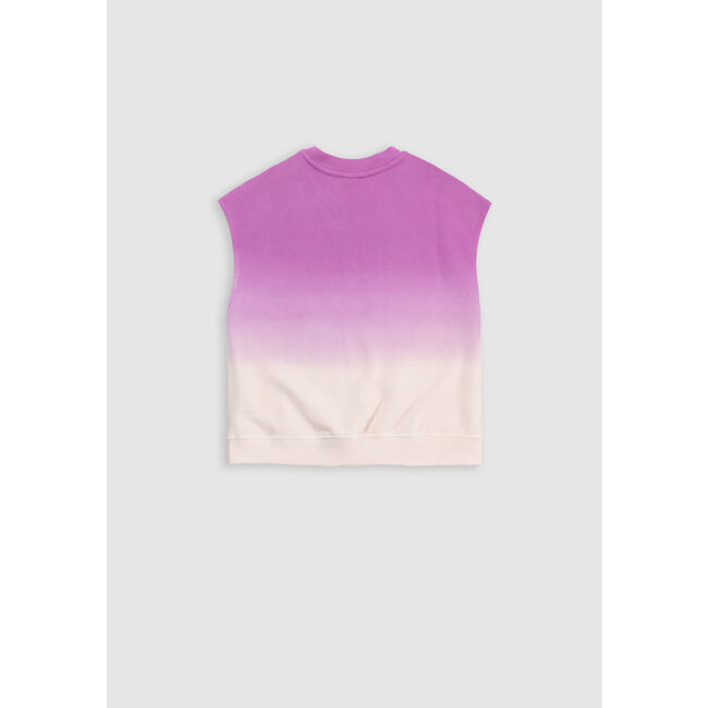 IKKS Girl's purple sleeveless deep dye sweatshirt with message