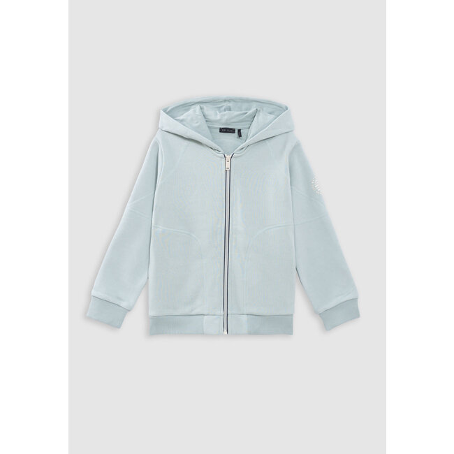 IKKS Water green two-tone zip hooded cardigan for boy