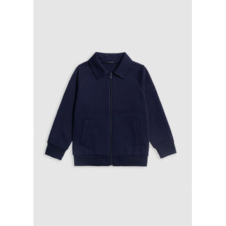 IKKS Navy two-material zipped cardigan message back for boy