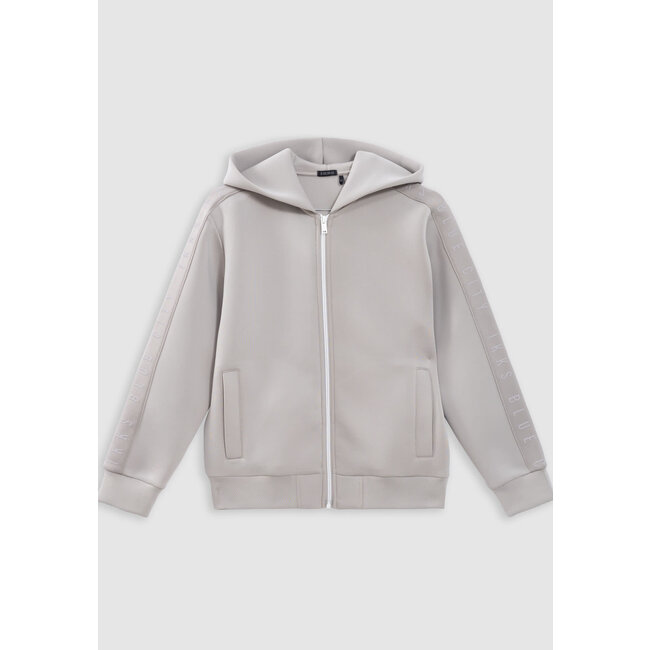 IKKS Relaxed grey zipped cardigan neoprene fleece for boy