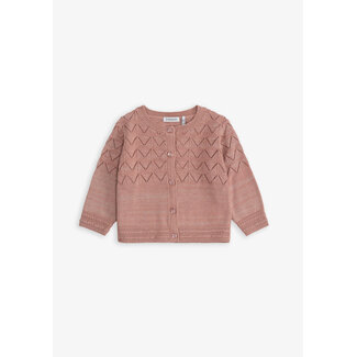IKKS Pink cardigan openwork lurex baby girl