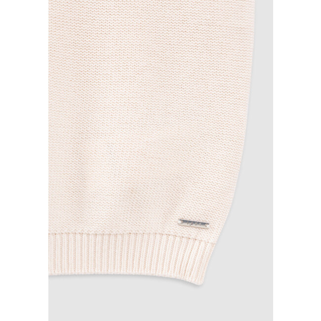 IKKS Girl's ecru sweater with lace knit and ruffles