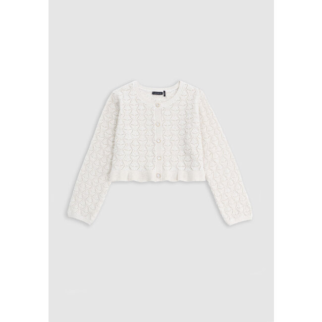 IKKS Champagne cardigan openwork lurex for girl