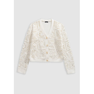 IKKS Ecru openwork knit cardigan for girl