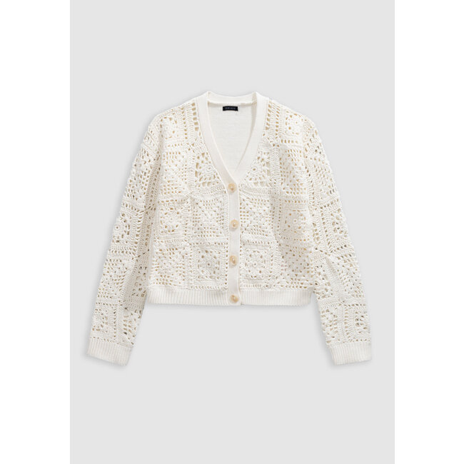 IKKS Ecru openwork knit cardigan for girl