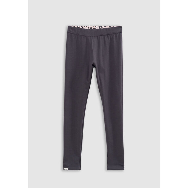 IKKS Girl's organic cotton pink and leopard reversible leggings