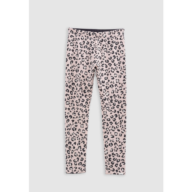 IKKS Girl's organic cotton pink and leopard reversible leggings