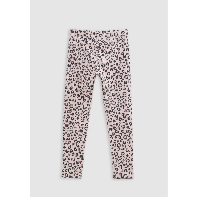 IKKS Girl's organic cotton pink and leopard reversible leggings