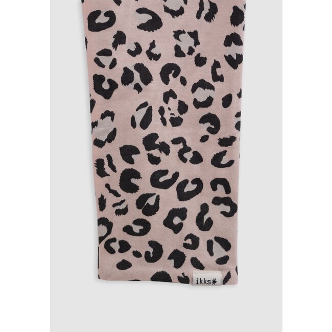 IKKS Girl's organic cotton pink and leopard reversible leggings