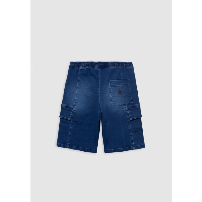 IKKS BATTLE blue denim Bermuda shorts battle shape for boy