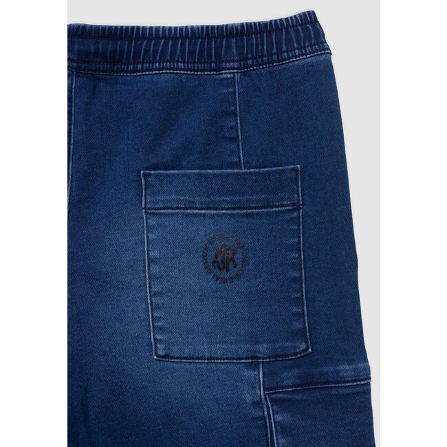 IKKS BATTLE blue denim Bermuda shorts battle shape for boy