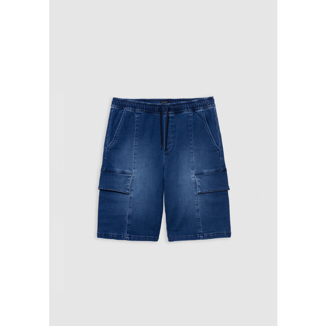 IKKS BATTLE blue denim Bermuda shorts battle shape for boy