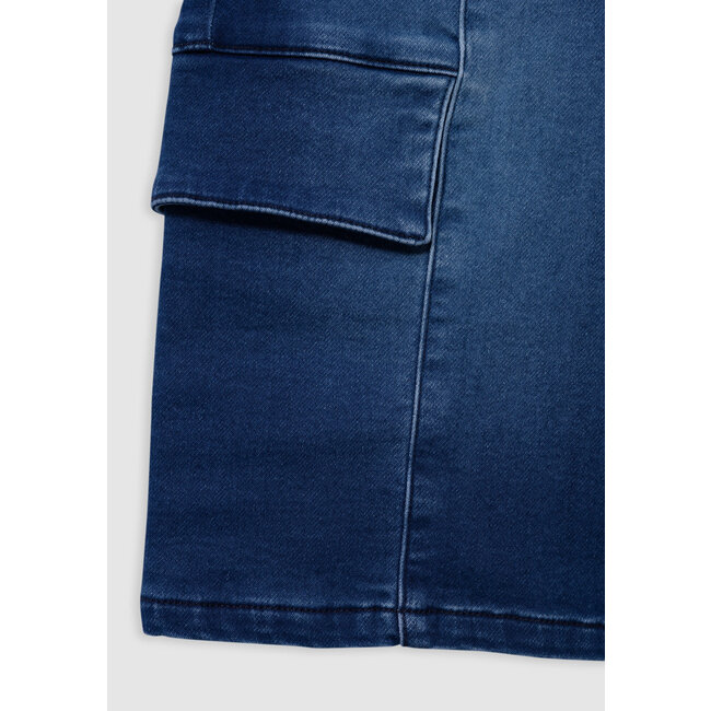 IKKS BATTLE blue denim Bermuda shorts battle shape for boy