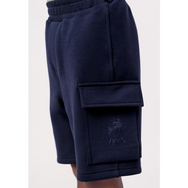 IKKS BATTLE navy Bermuda shorts with palm tree motif for boys