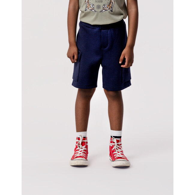 IKKS BATTLE navy Bermuda shorts with palm tree motif for boys