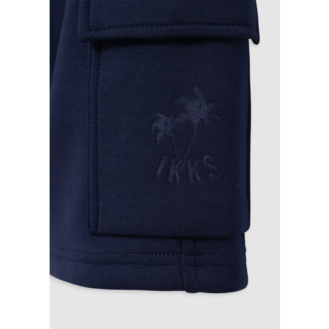 IKKS BATTLE navy Bermuda shorts with palm tree motif for boys