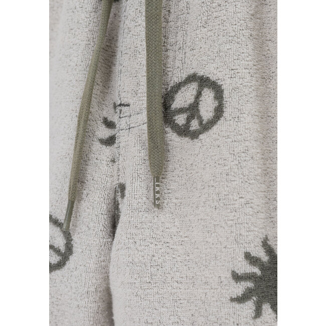 IKKS Boy's peace and love khaki terrycloth Bermuda shorts