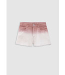IKKS Pink fringed denim shorts deep dye effect for girl