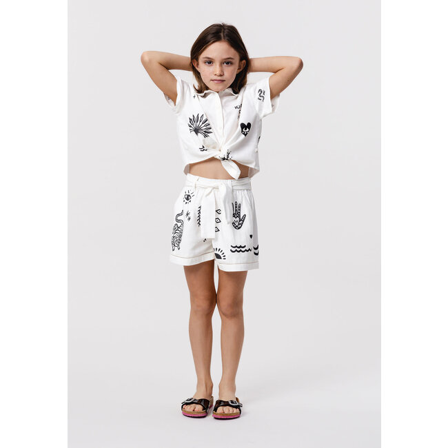 IKKS White printed shorts maxi motifs for girl