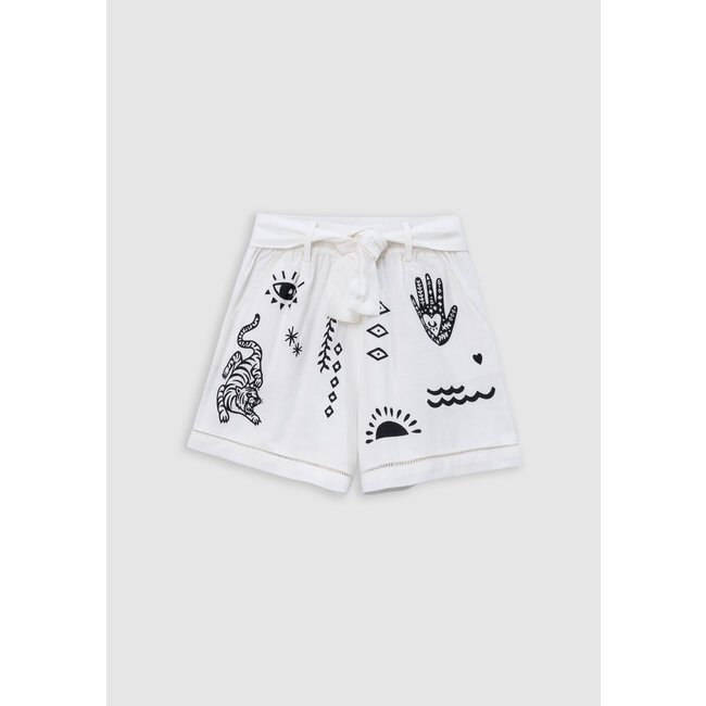 IKKS White printed shorts maxi motifs for girl