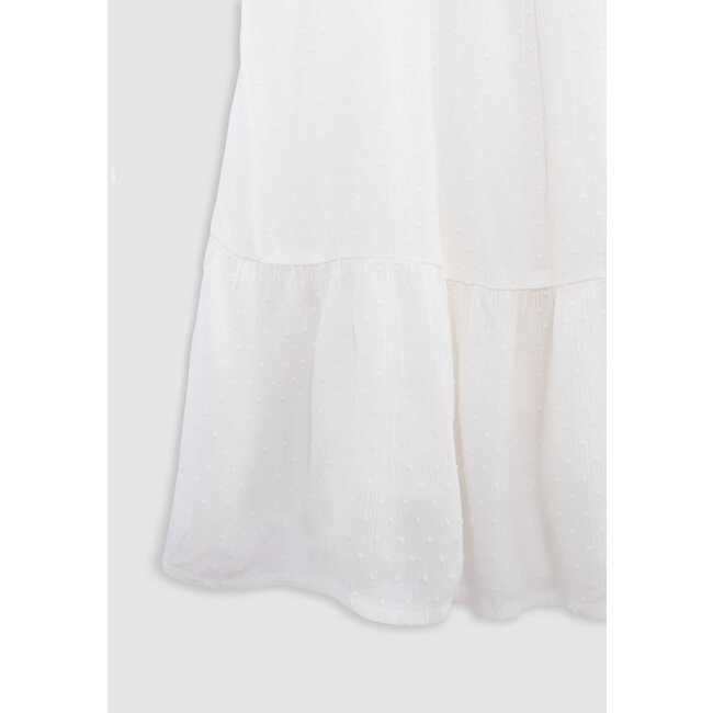 IKKS Short white jacquard dress with duster pattern for girl