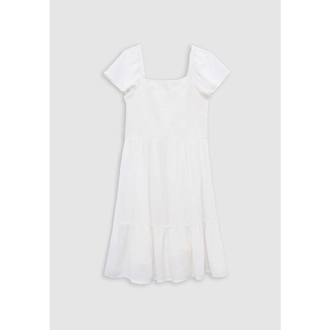 IKKS Short white jacquard dress with duster pattern for girl